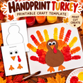 Handprint Turkey Craft Template | Printable PDF