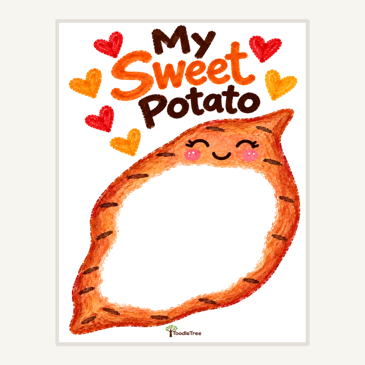 My Sweet Potato – Handprint Keepsake Template printable template preview