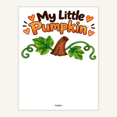 My Little Pumpkin – Handprint Keepsake Template printable template preview