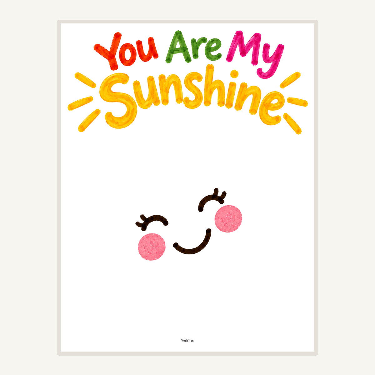 You Are My Sunshine – Handprint Keepsake Template printable template preview